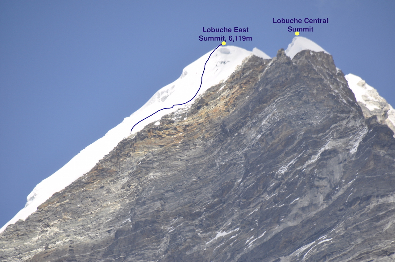Lobuche Peak from distance 